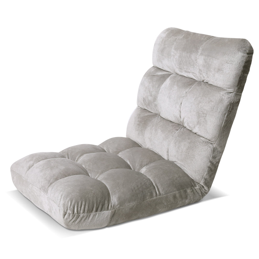 Artiss Lounge Sofa Bed Flannel Fabric Grey 8