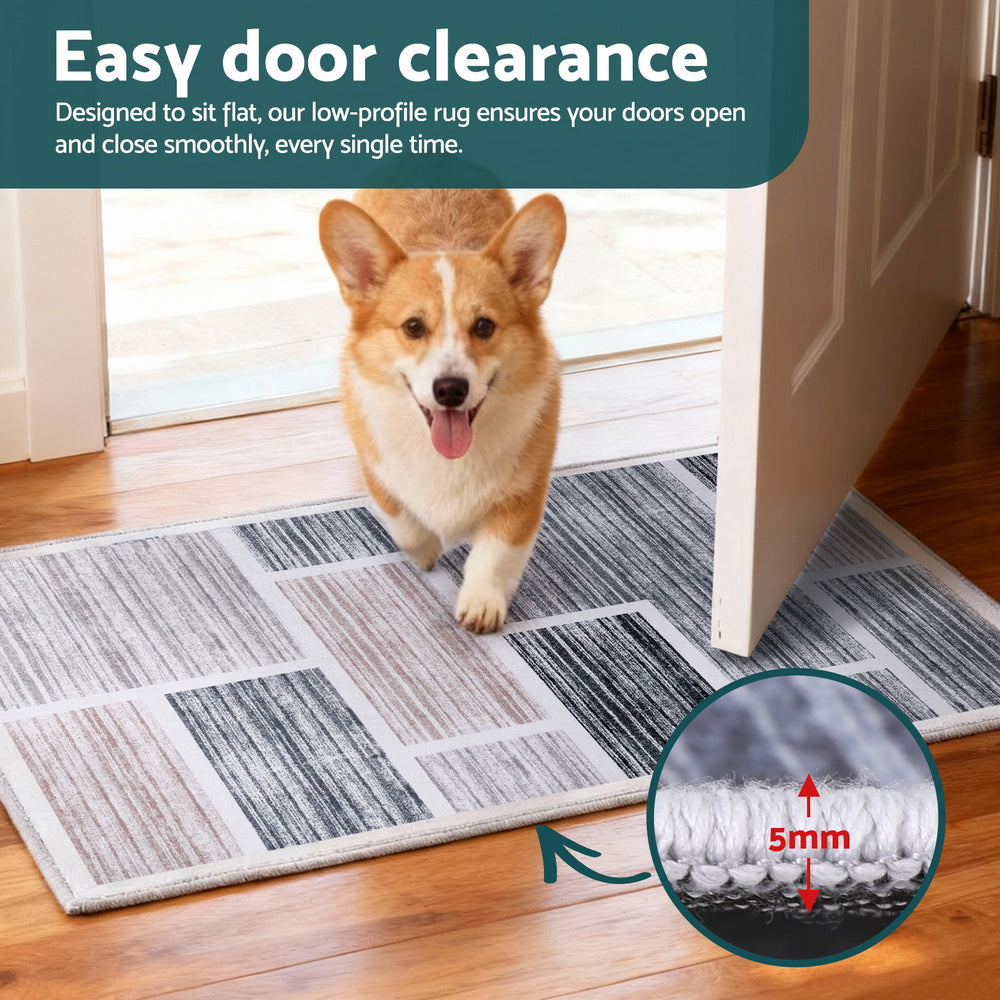 Artiss Floor Rug 50X80cm Doormat Soft Velvet Non-Slip Bath Mat Small Modern 4