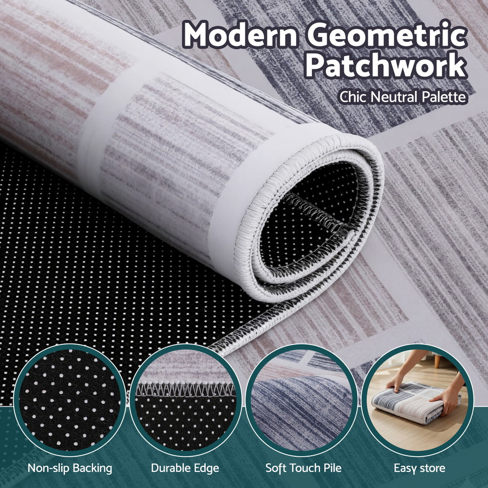 Artiss Floor Rug 50X80cm Doormat Soft Velvet Non-Slip Bath Mat Small Modern 5