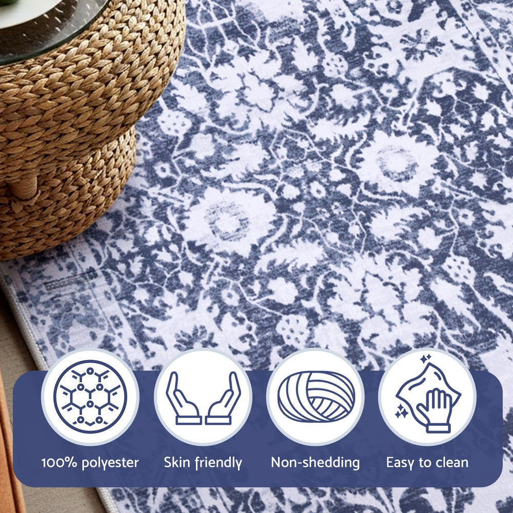 Artiss Hallway Runner Rug 80X300cm Soft Velvet Washable Modern Kitchen Mat 7