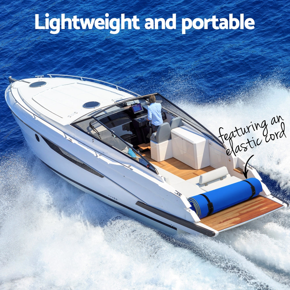 Weisshorn Floating Water Mat 3.5x1.8m Foam Pad Swimming Pool Platform Blue 6