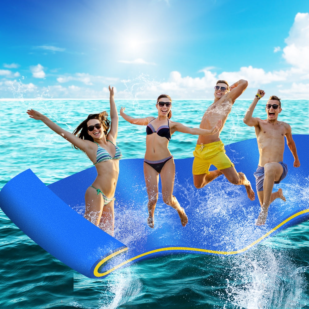 Weisshorn Floating Water Mat 3.5x1.8m Foam Pad Swimming Pool Platform Blue 7