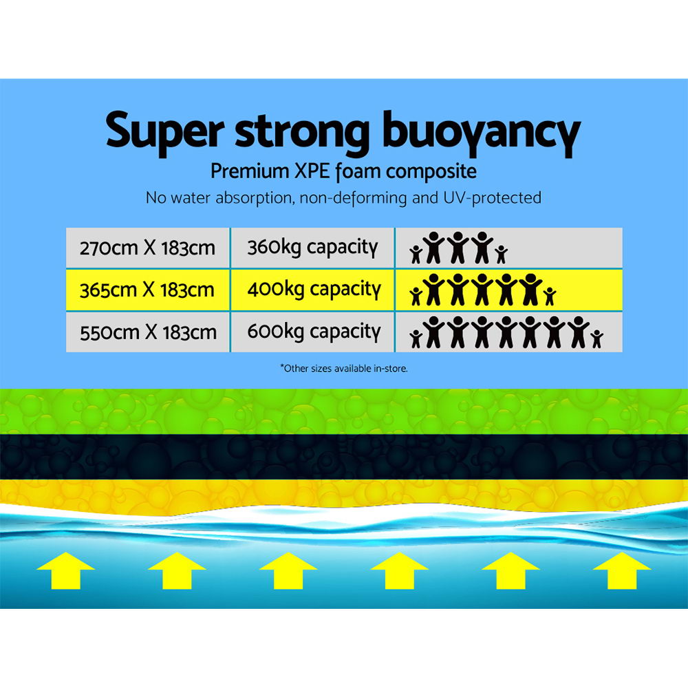 Weisshorn Floating Water Mat 3.5x1.8m Foam Pad Swimming Pool Island Platform 4