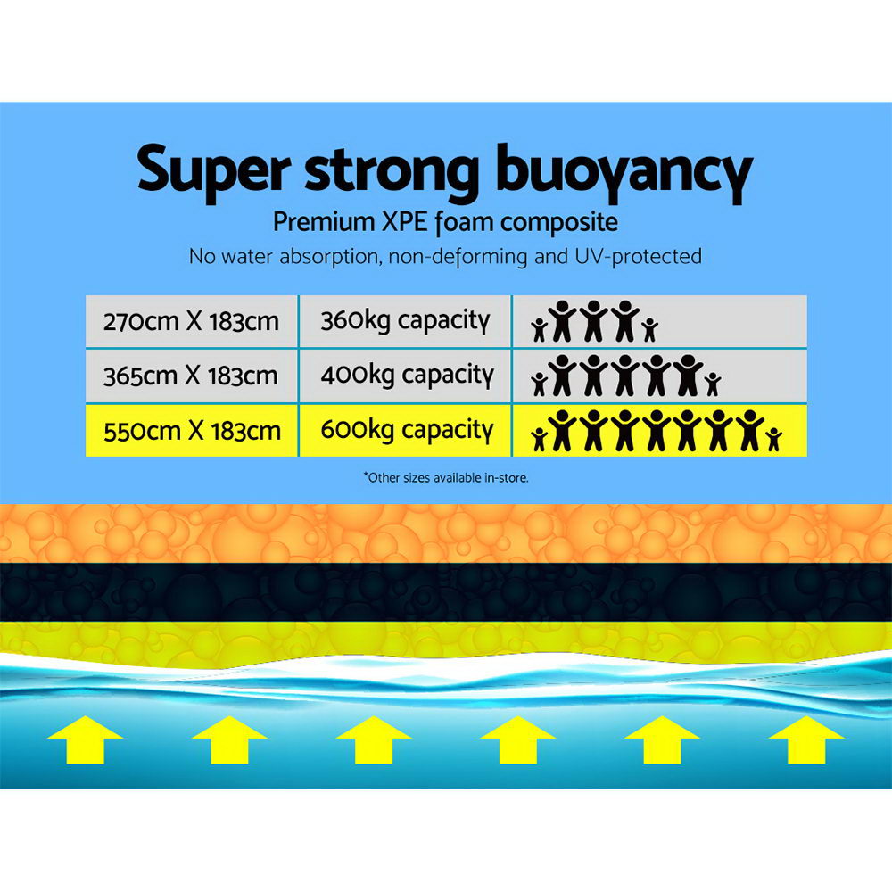 Weisshorn Floating Water Mat 5.5x1.8m Foam Pad Swimming Pool Island Platform 4