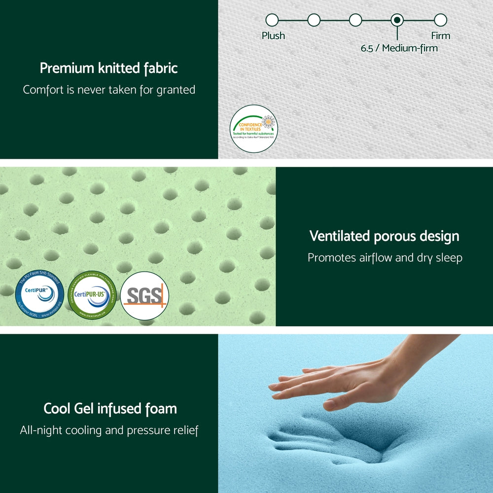 Giselle 20cm Memory Foam Mattress Green Tea Double 5