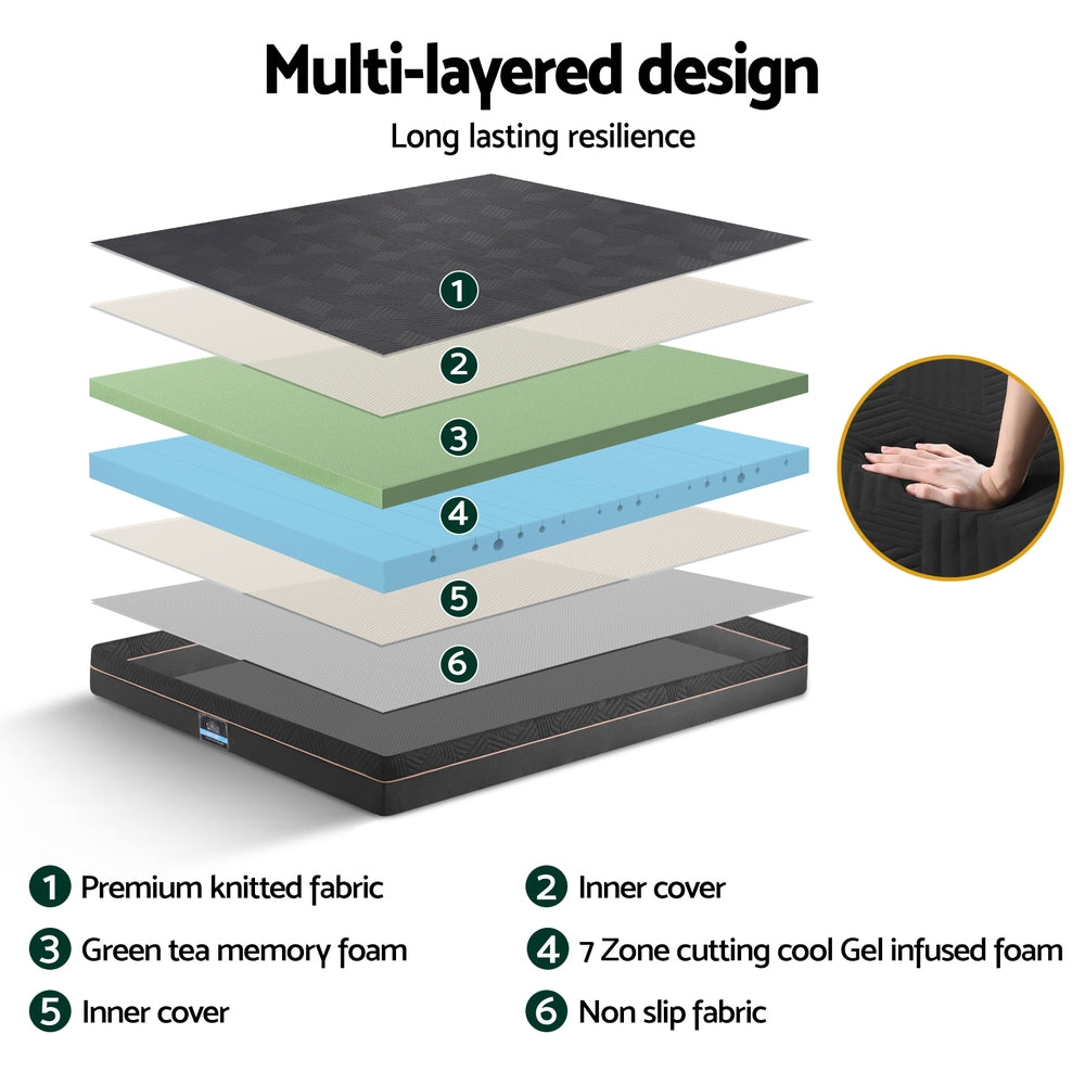 Giselle 18cm Memory Foam Mattress Green Tea Foam Cool Gel Foam Mattresses Double 4