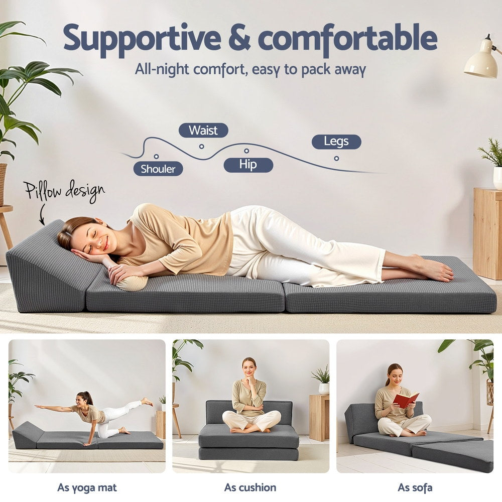 Giselle Foldable Mattress Folding Sofa Bed Trifold Sleeping Camping Cushion Mat 4
