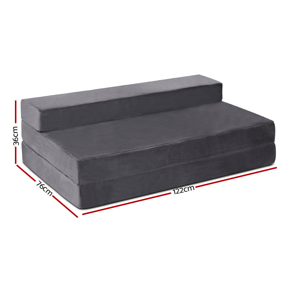 Giselle Bedding Foldable Mattress Folding Foam Bed Mat Double Grey 3