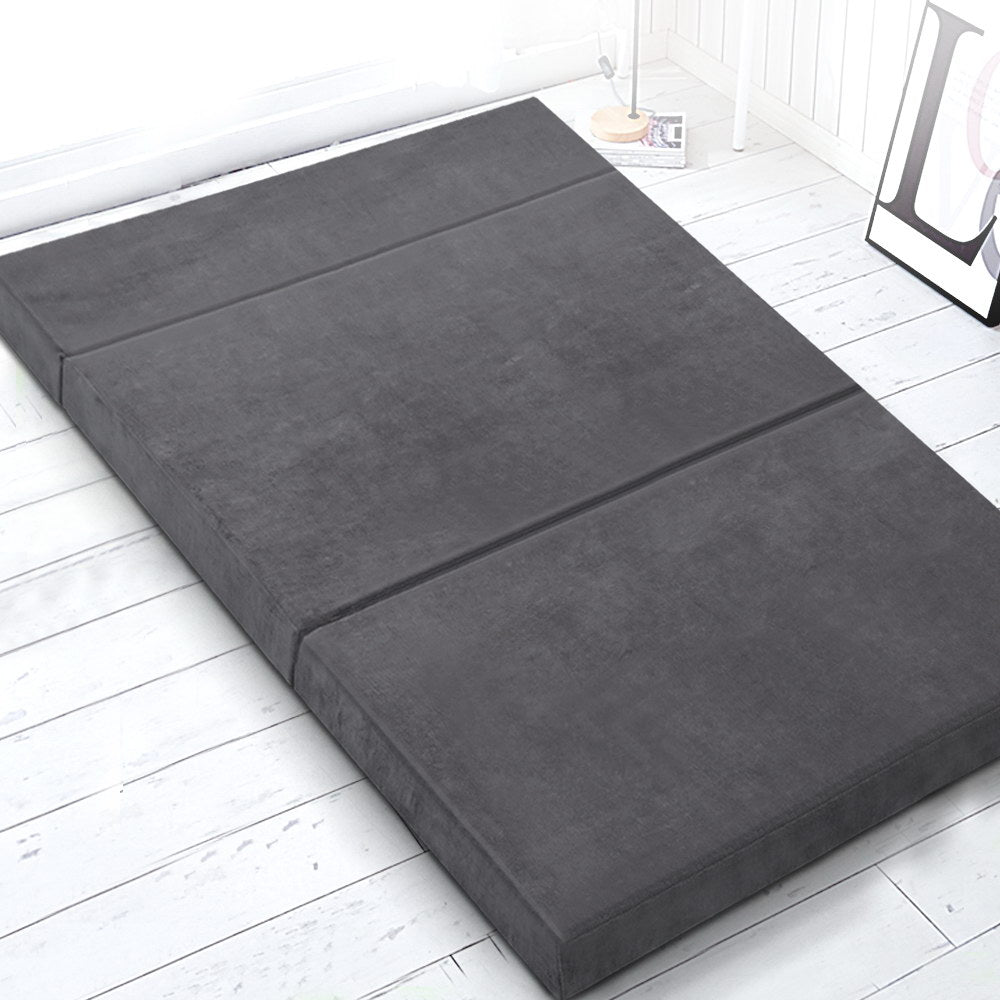 Giselle Bedding Foldable Mattress Folding Foam Bed Mat Double Grey 7