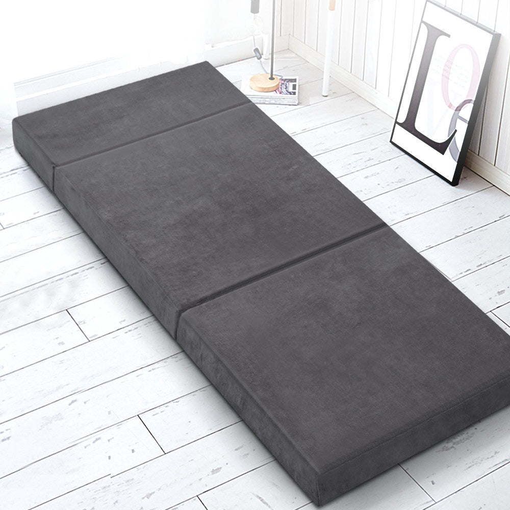Giselle Bedding Foldable Mattress Folding Foam Bed Mat Single Grey 7