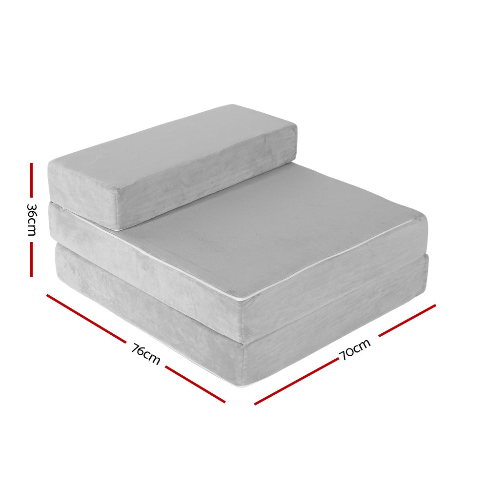 Giselle Bedding Foldable Mattress Folding Foam Bed Mat Light Grey 3