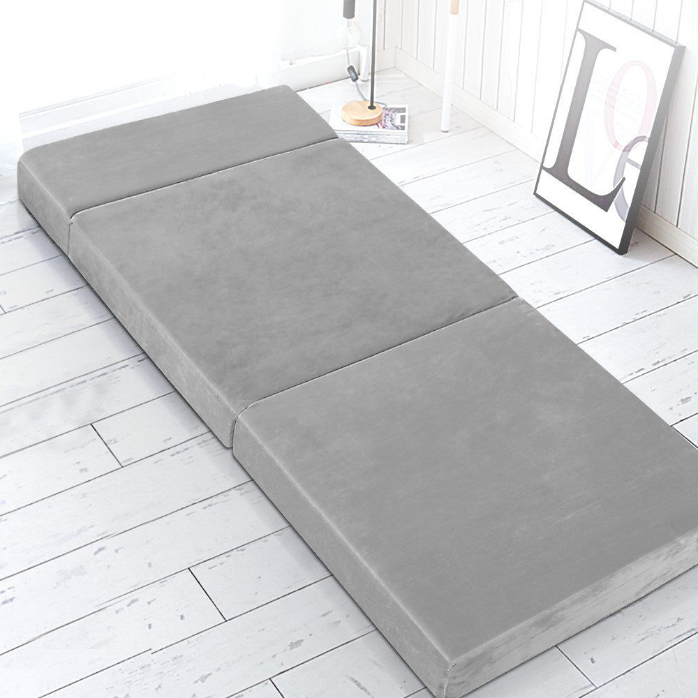 Giselle Bedding Foldable Mattress Folding Foam Bed Mat Light Grey 7