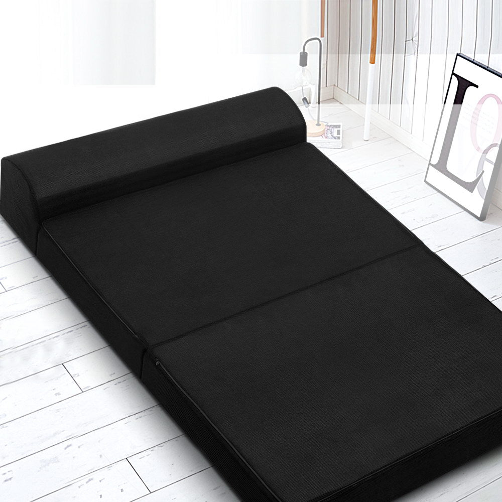 Giselle Bedding Foldable Mattress Folding Foam Bed Mat Double Black 7