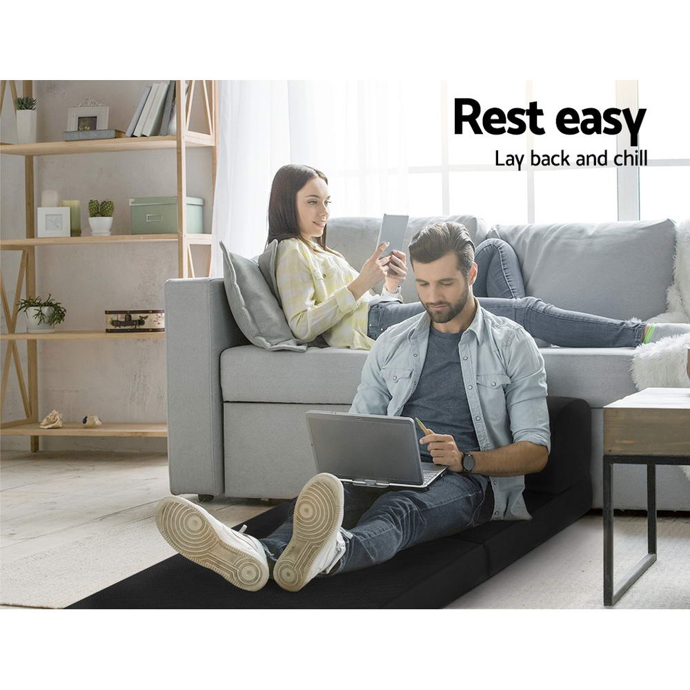 Giselle Bedding Foldable Mattress Folding Foam Bed Mat Black 4