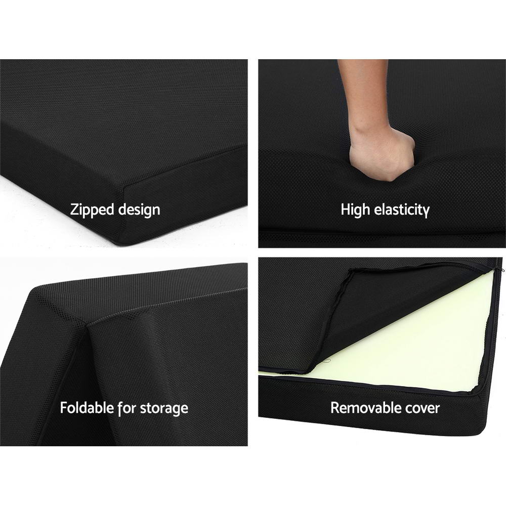 Giselle Bedding Foldable Mattress Folding Foam Bed Mat Black 6