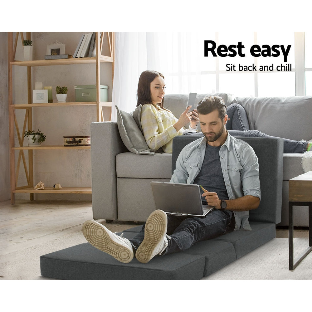 Giselle Bedding Foldable Mattress Folding Foam Bed Floor Mat Grey 3