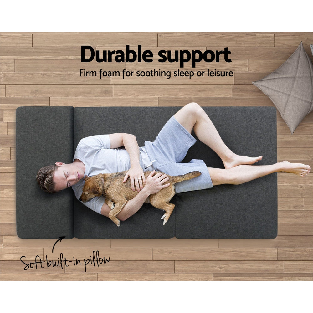 Giselle Bedding Foldable Mattress Folding Foam Bed Floor Mat Grey 4