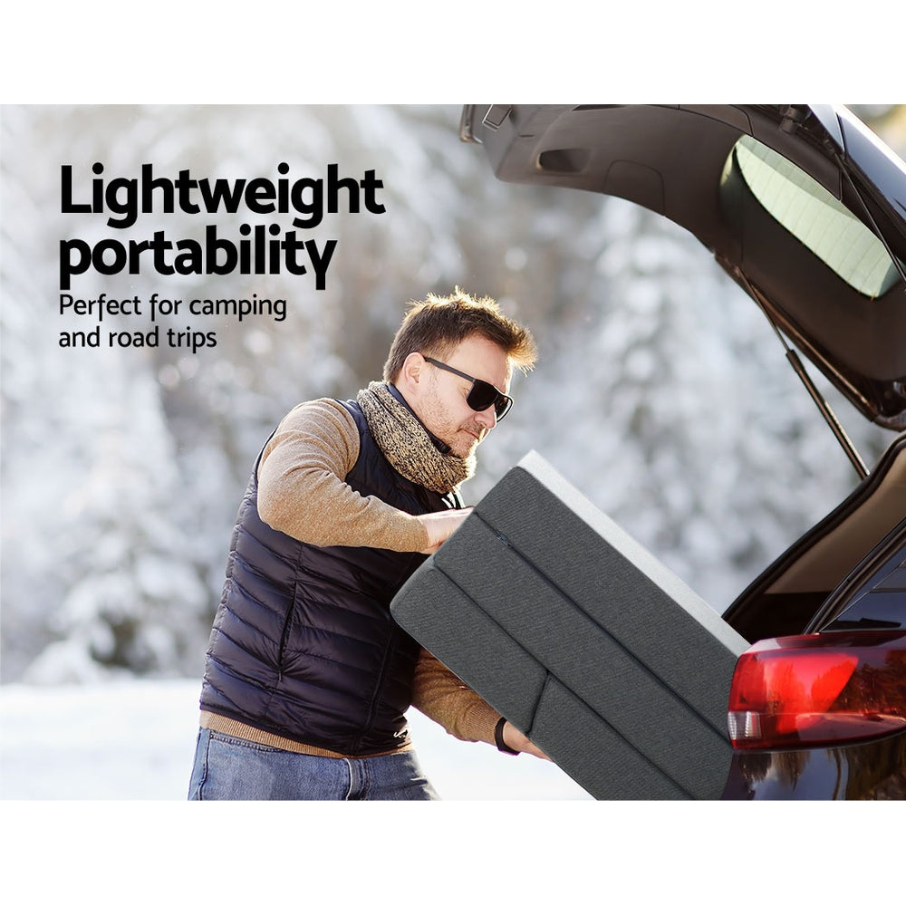 Giselle Bedding Foldable Mattress Folding Foam Bed Floor Mat Grey 5