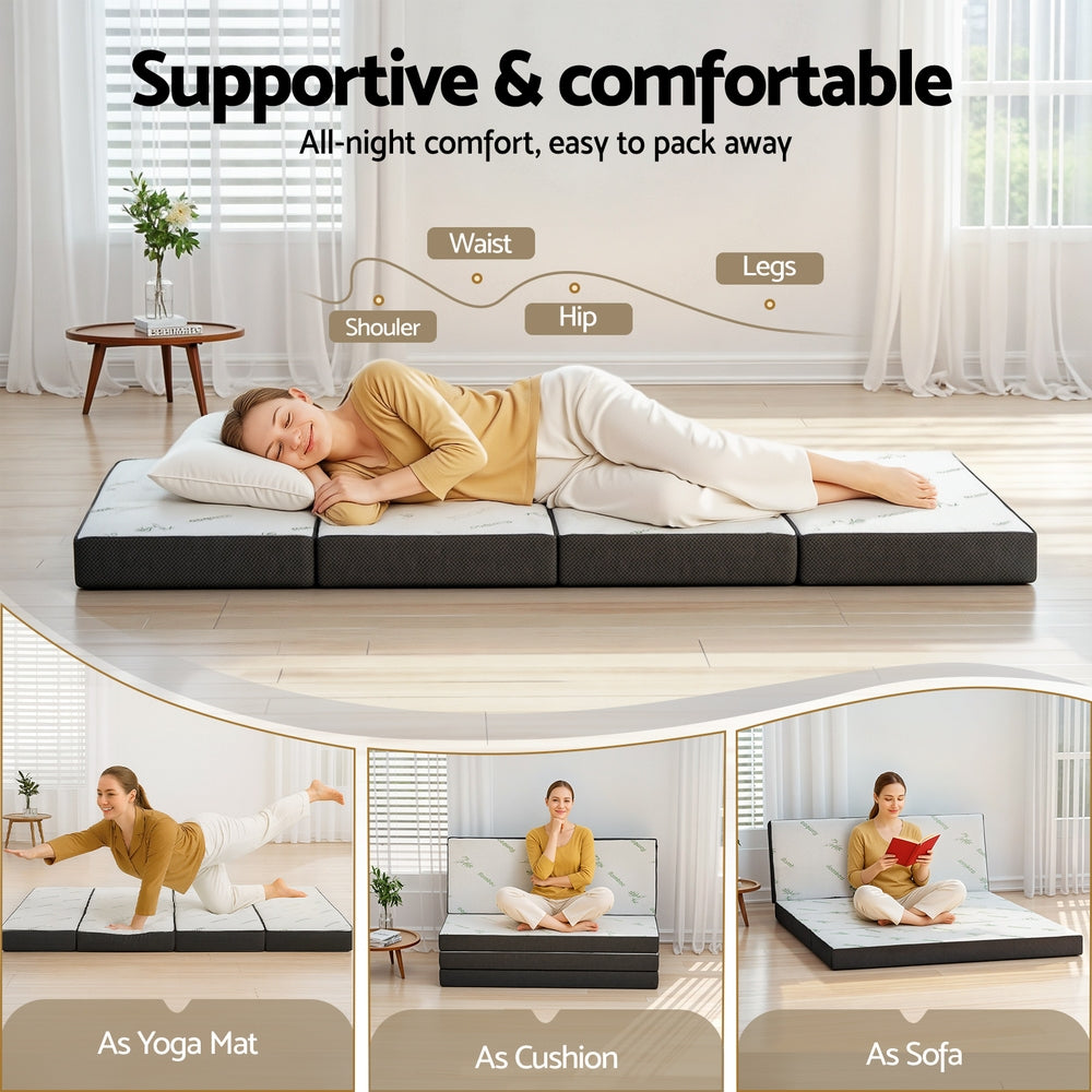 Giselle Foldable Mattress Folding Foam Mattresses Bamboo Double 4