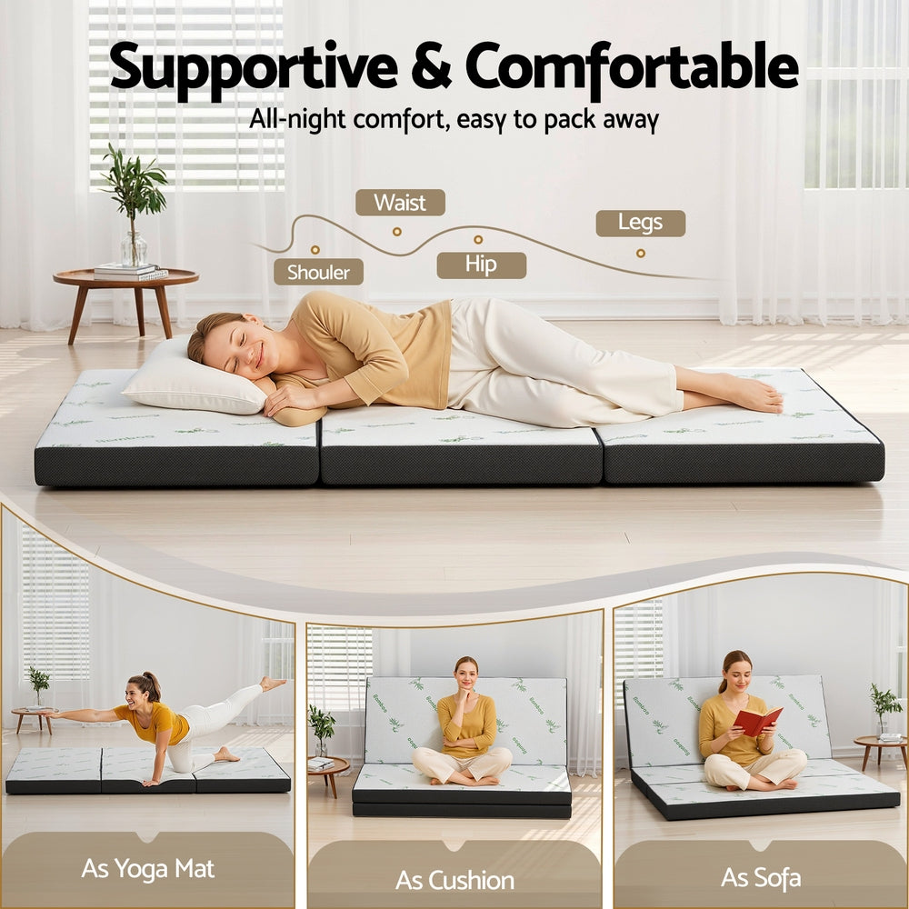Giselle Foldable Mattress Folding Foam Mattresses Bamboo Queen 4