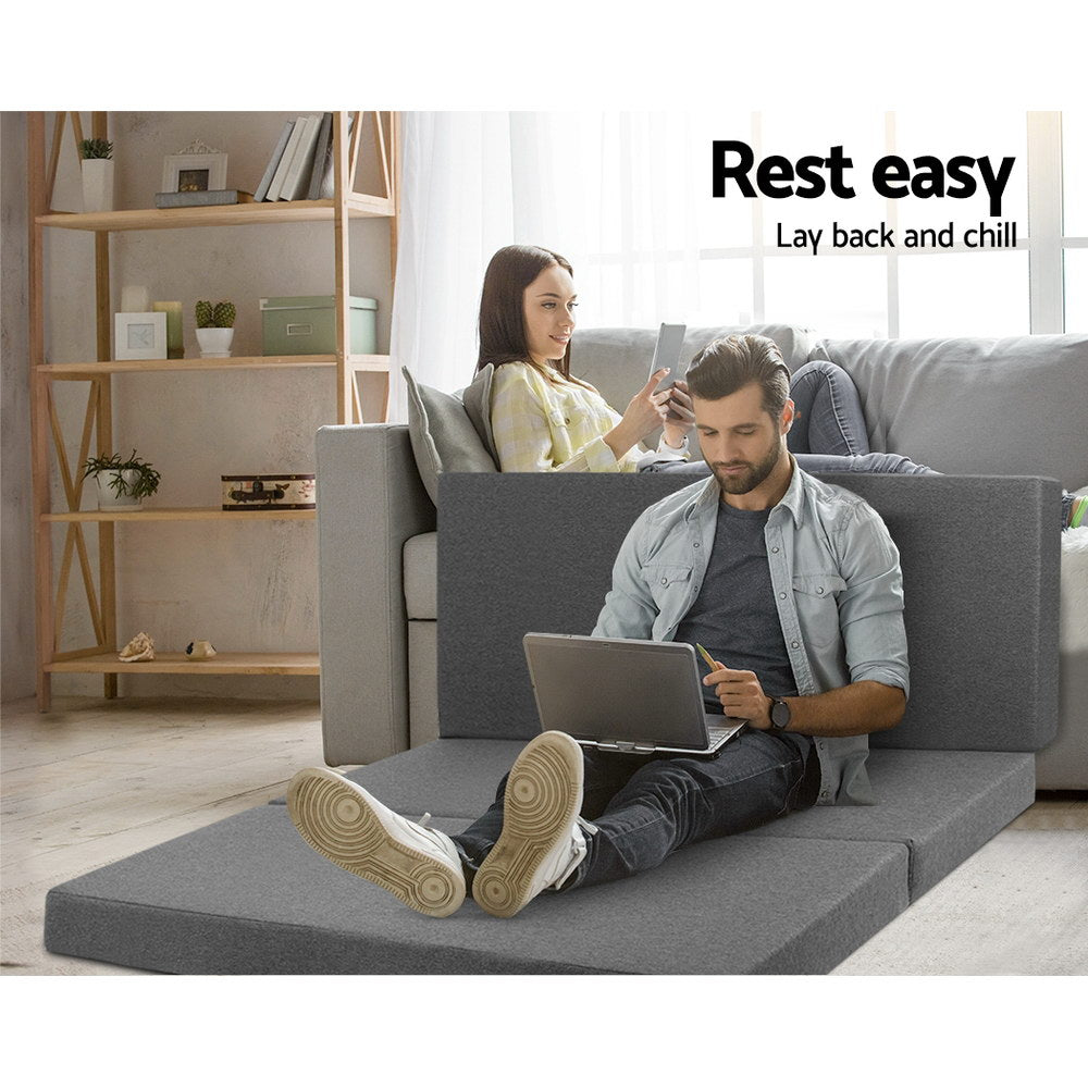 Giselle Bedding Foldable Mattress Folding Foam Double Grey 4