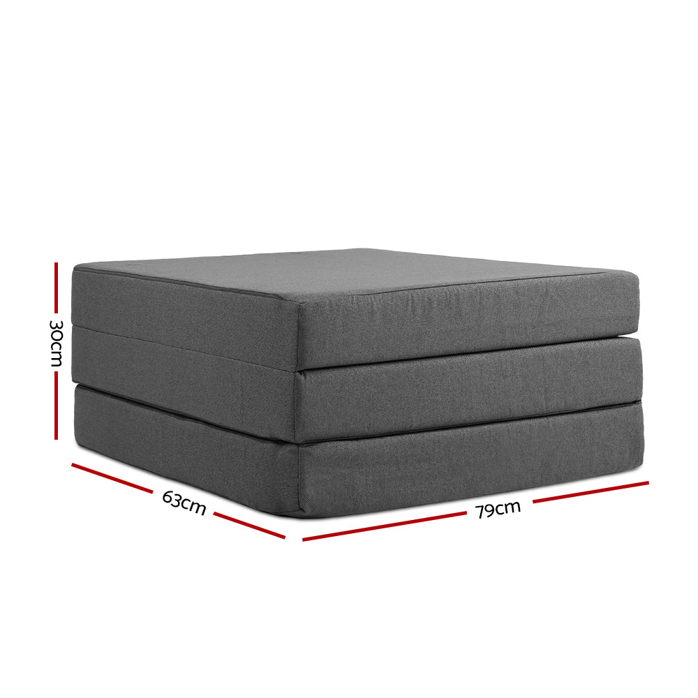 Giselle Bedding Foldable Mattress Folding Foam Bed Single Grey 3