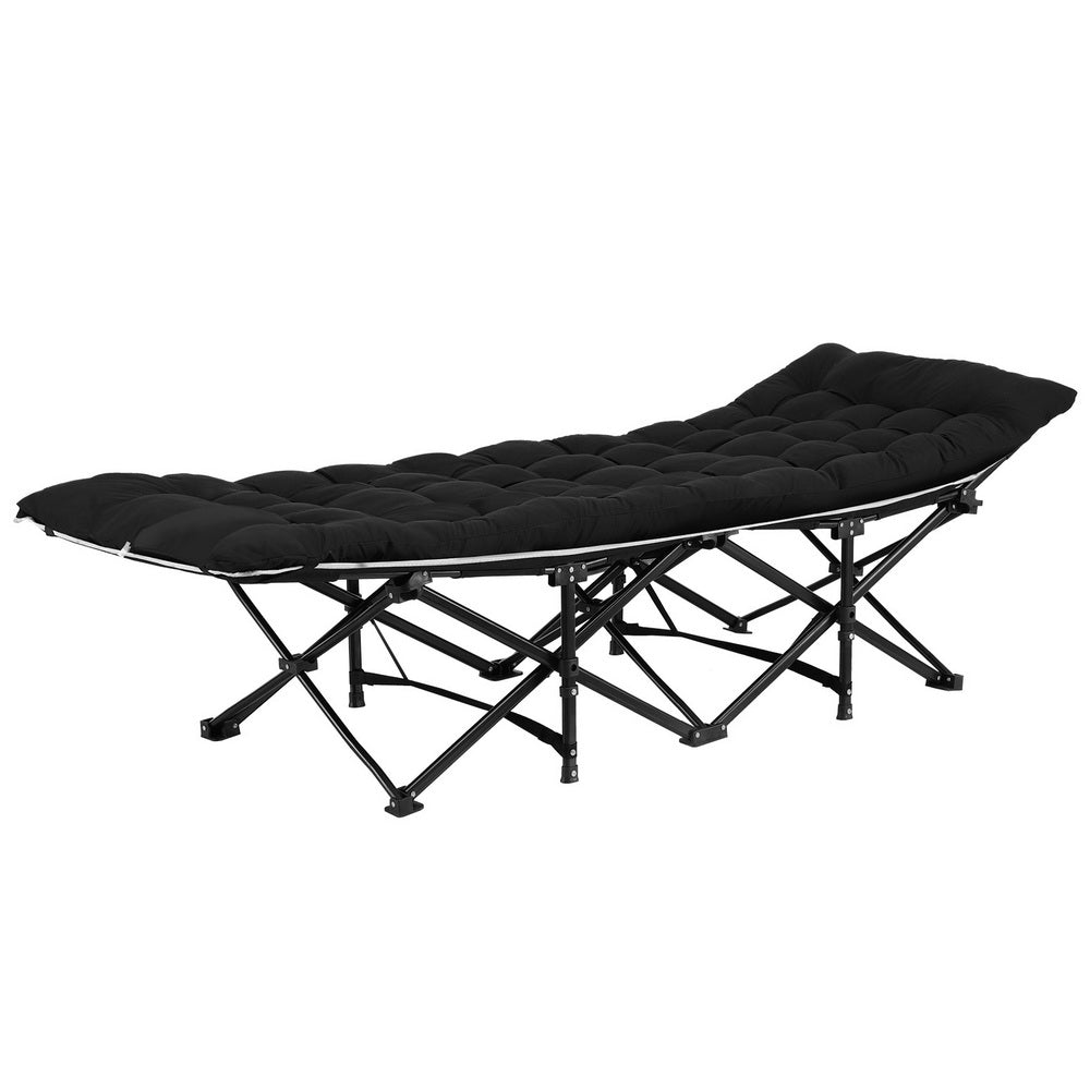 Artiss Folding Bed With Mattress Heavy Duty Black 185CM 3