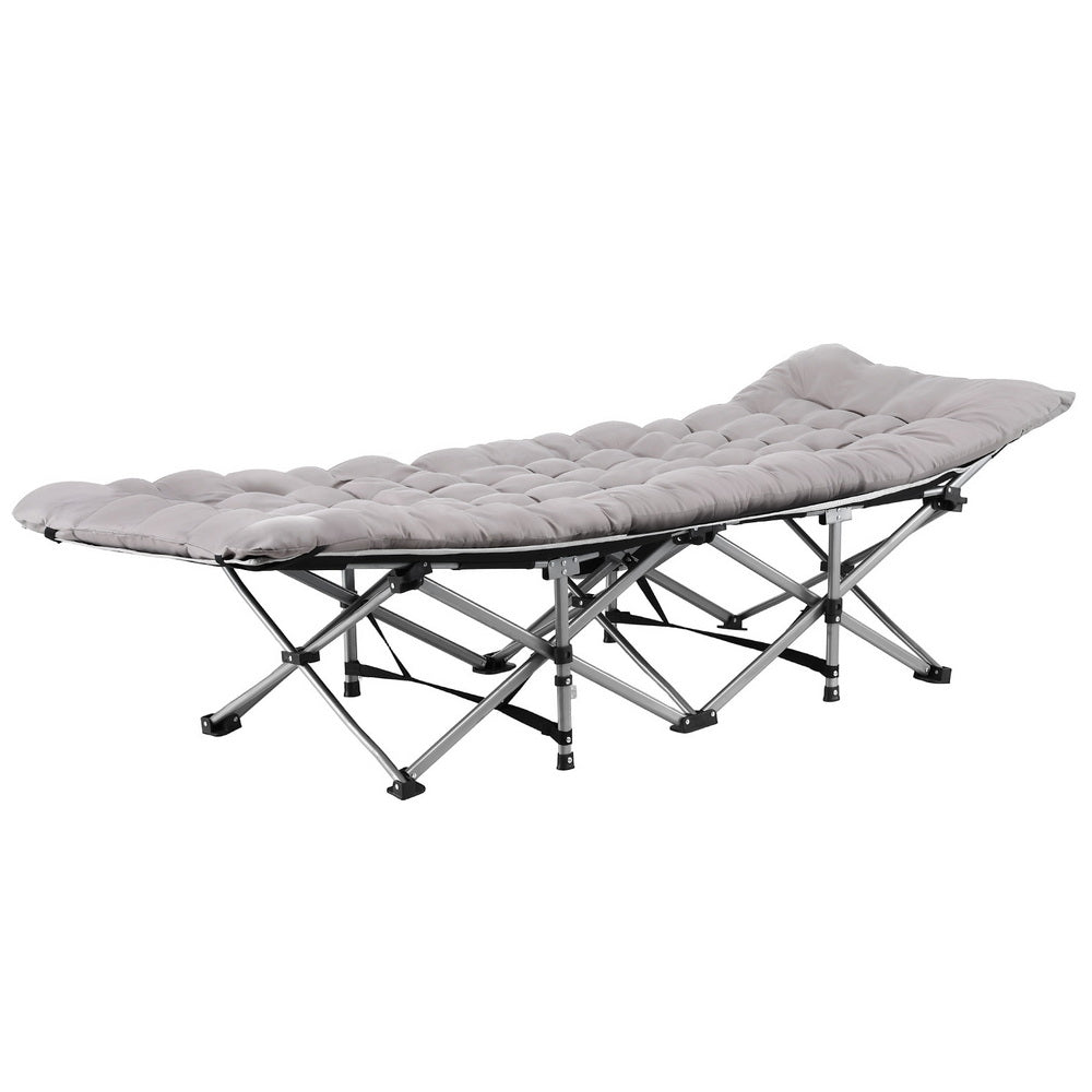 Artiss Folding Bed With Mattress Heavy Duty Grey 185CM 3