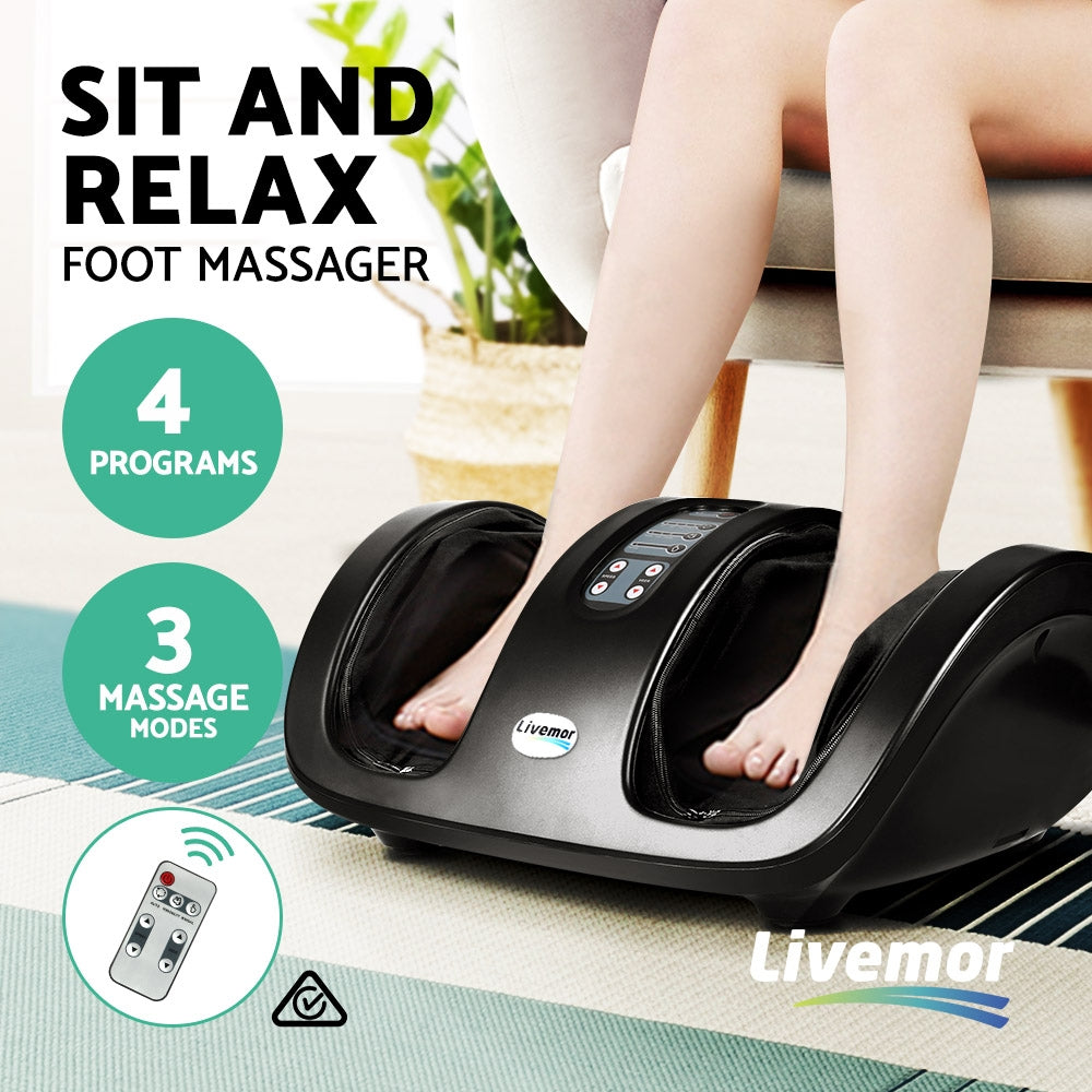 Livemor Foot Massager Shiatsu Massagers Electric Roller Kneading Leg Black 4