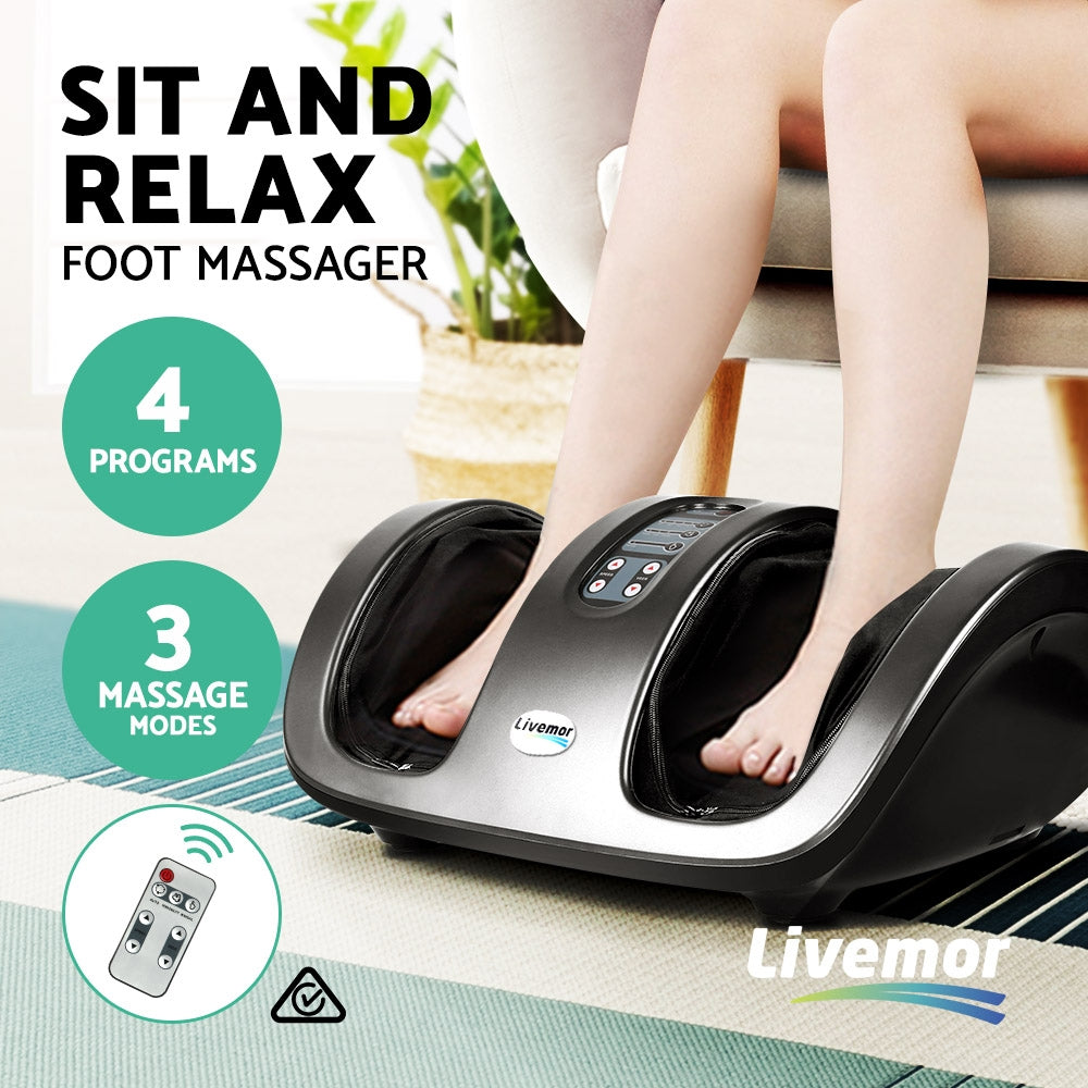 Livemor Foot Massager Shiatsu Massagers Electric Roller Kneading Calf Leg Grey 4