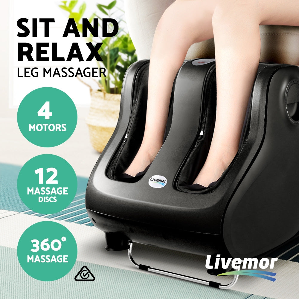 Livemor Foot Massager Shiatsu Massagers Electric Roller Calf Leg Kneading Black 3