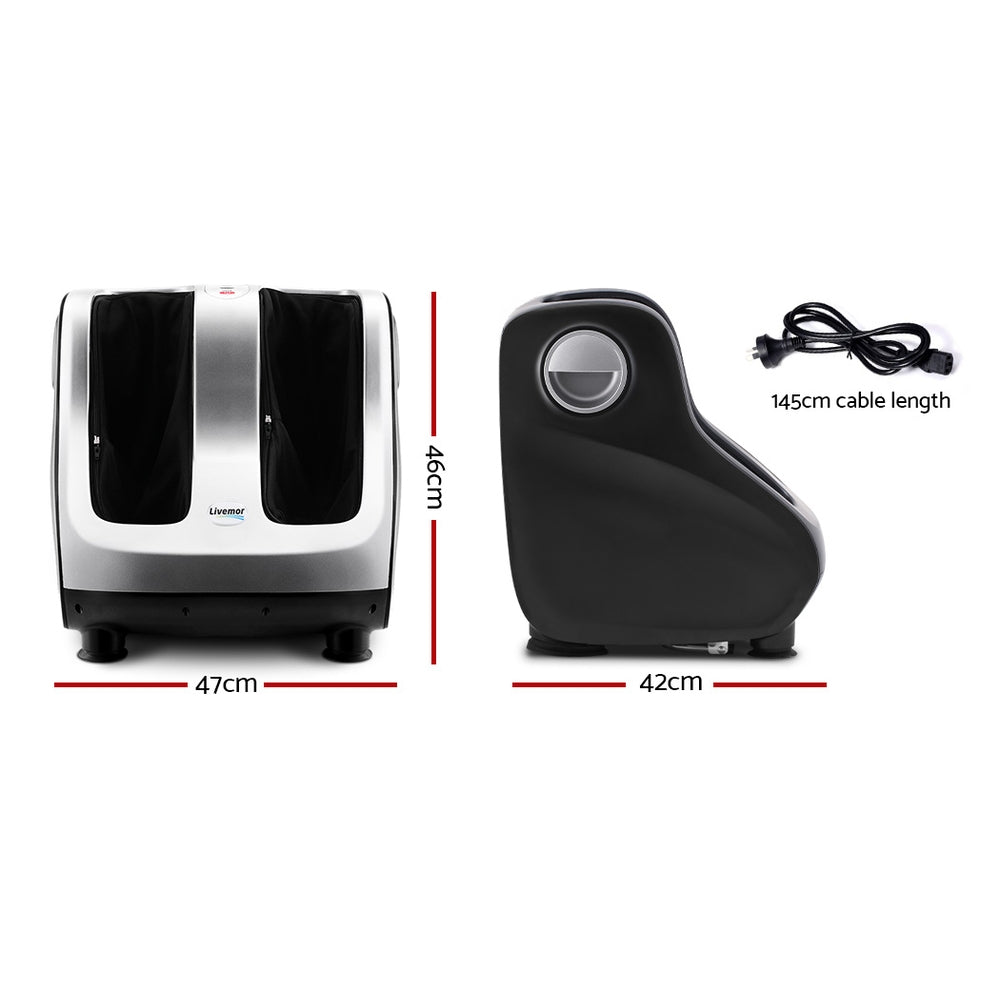 Livemor Foot Massager Shiatsu Massagers Electric Roller Calf Leg Kneading Silver 2