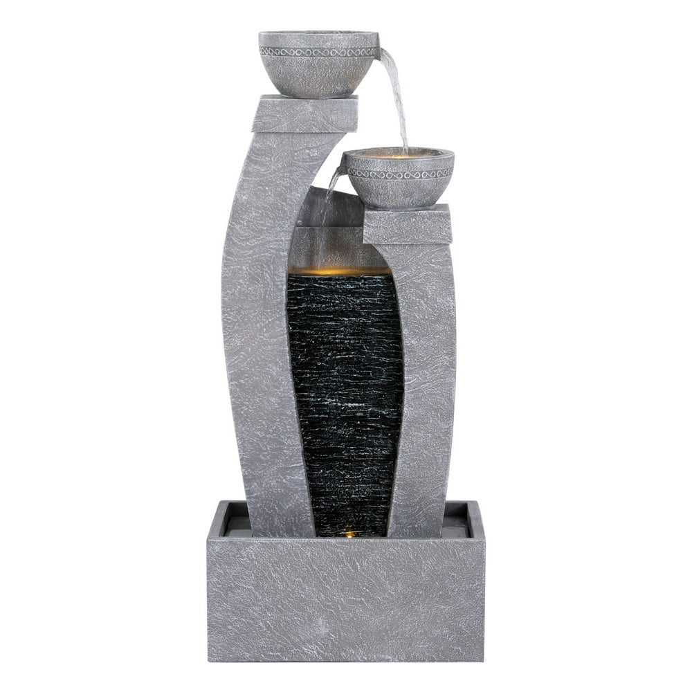 Gardeon Solar Fountain Water Feature Outdoor Fountain Indoor 3-Tier Cascading Grey 3