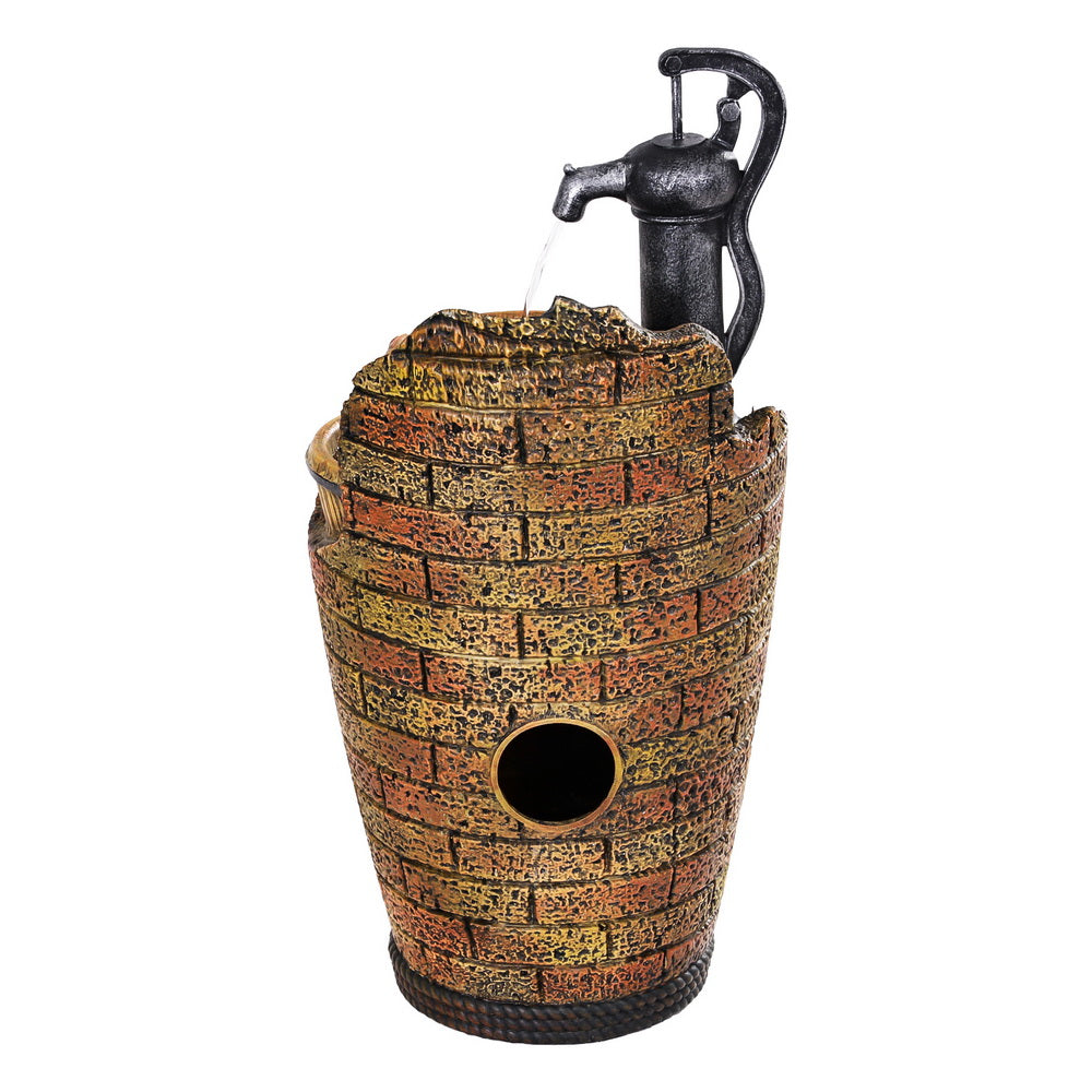 Gardeon Solar Fountain Water Feature Outdoor Cascading Hand Pump Design 80CM 3