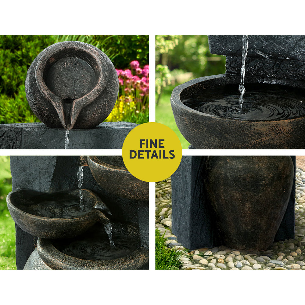 Gardeon Solar Water Feature Cascading Fountain 5 Tiered Bowl Bird Bath 99CM 4
