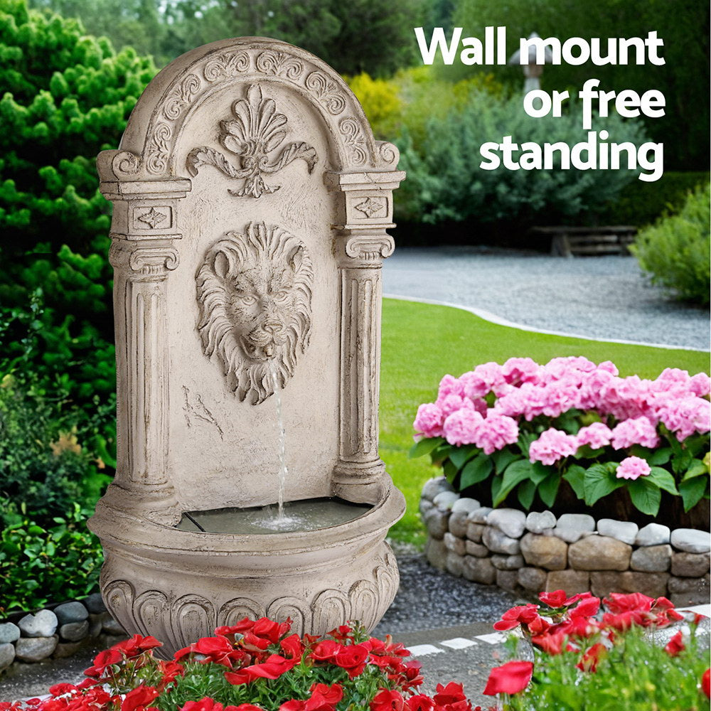 Gardeon Solar Fountain Water Feature Wall Mount Garden Fountains 77CM Beige 4