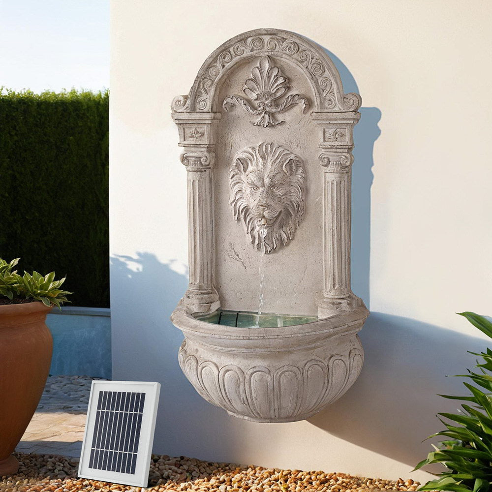Gardeon Solar Fountain Water Feature Wall Mount Garden Fountains 77CM Beige 7