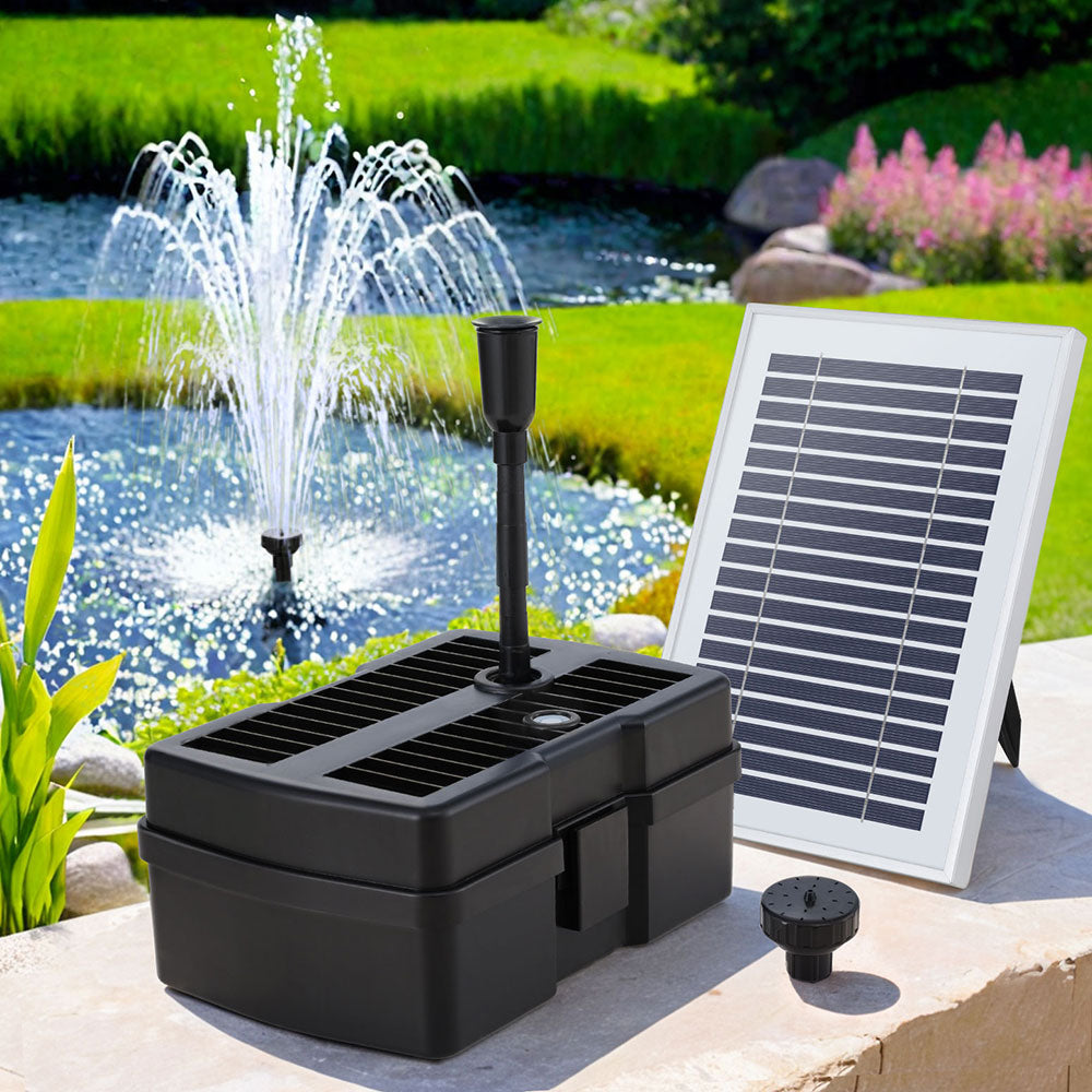 Gardeon Solar Submersible Water Pond Fountain Pump with Filter Box 4.6FT 470L/H 7