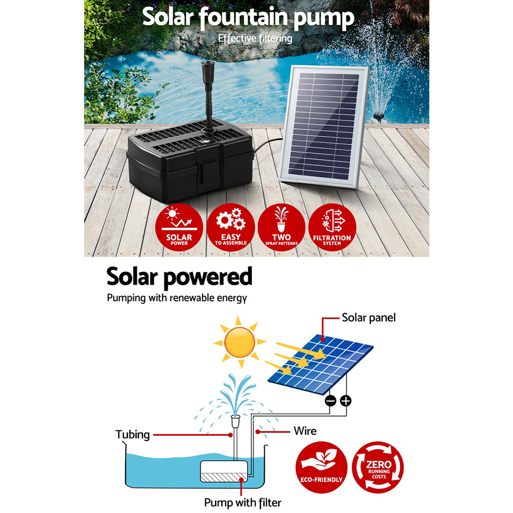 Gardeon Solar Pond Pump with Filter Box 4.6FT 4