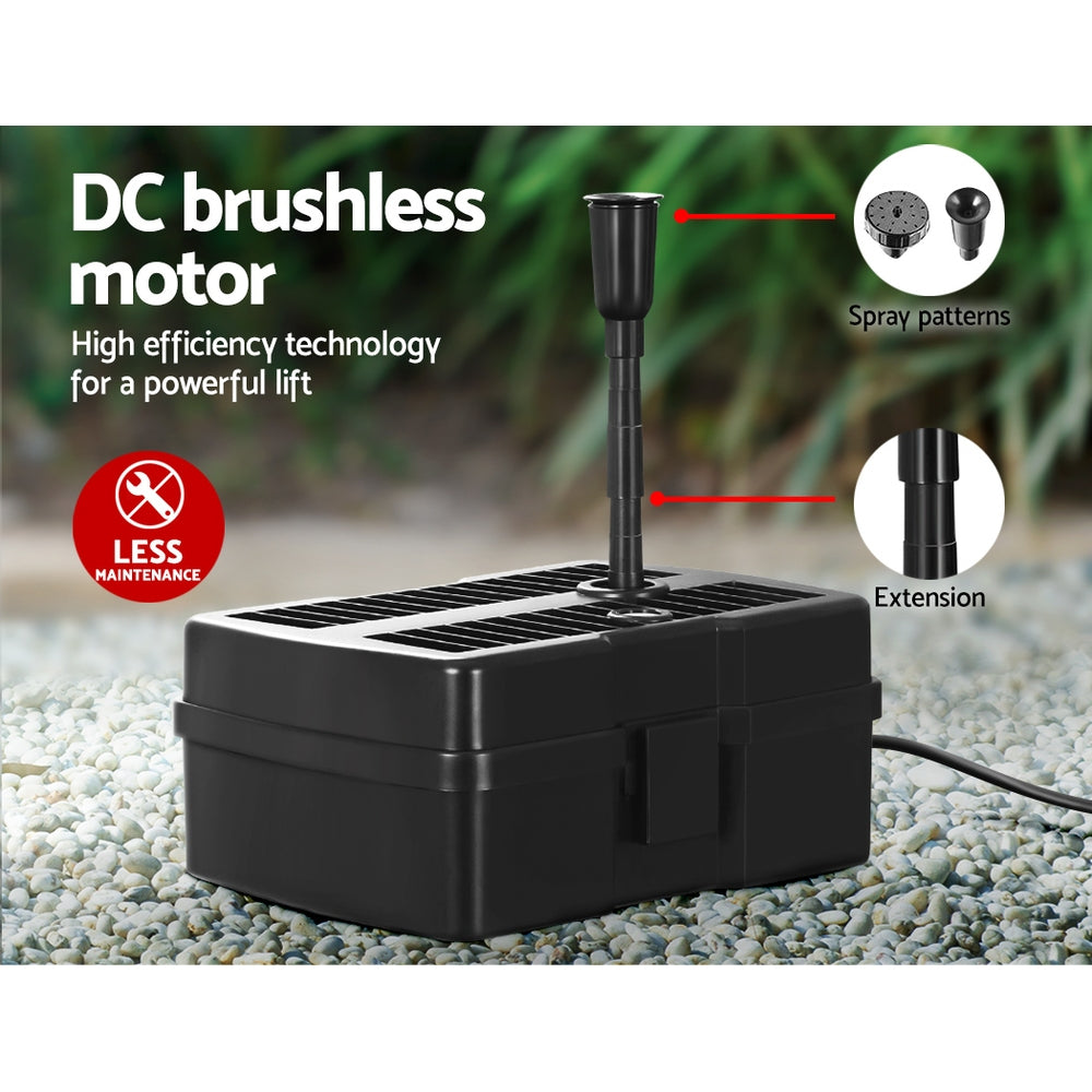 Gardeon Solar Pond Pump Water Fountain Filter Box Submersible Outdoor Pool 6.6FT 7