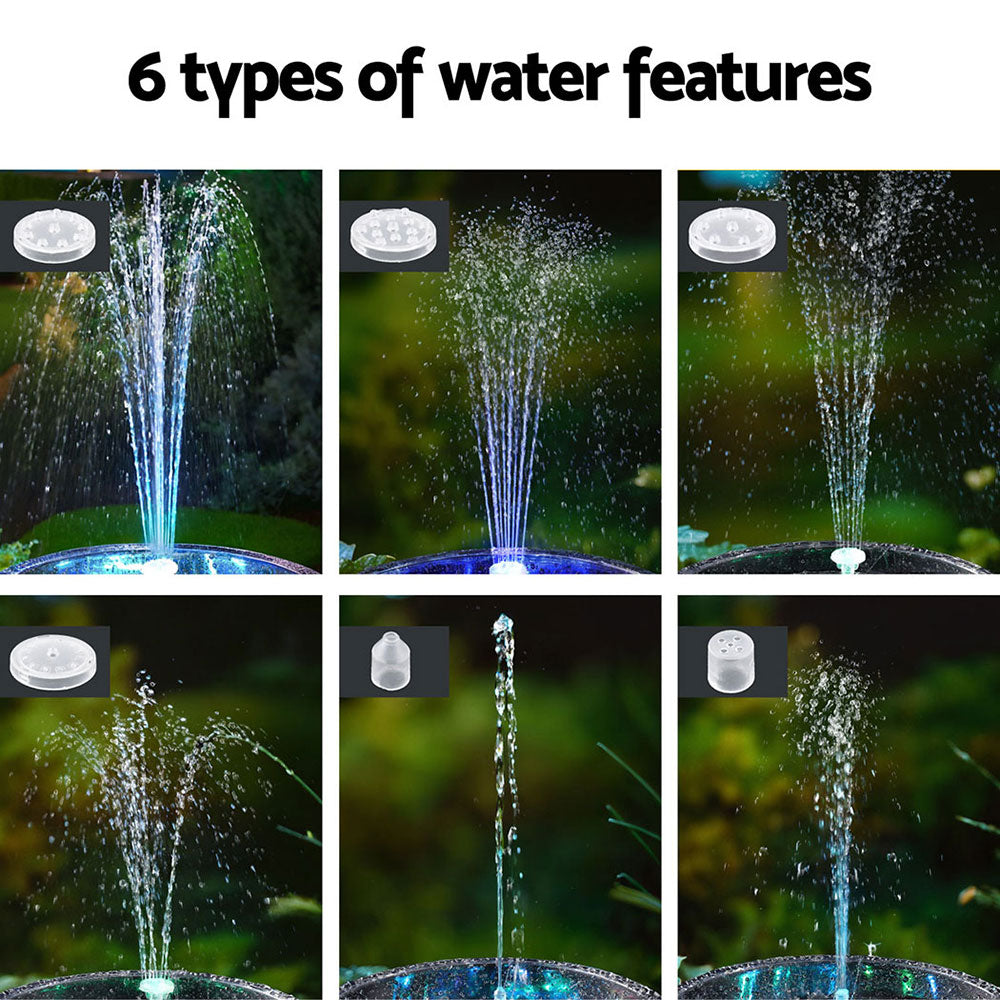 Gardeon Floating Solar Pond Water Fountain Pump Outdoor Fountains LED Light 6