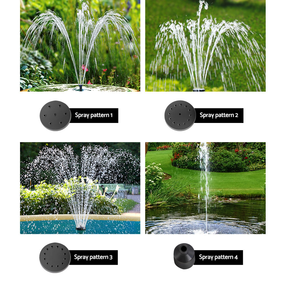 Gardeon Solar Pond Pump Submersible Water Fountain with Battery Kit LED Lights 4.3FT 6