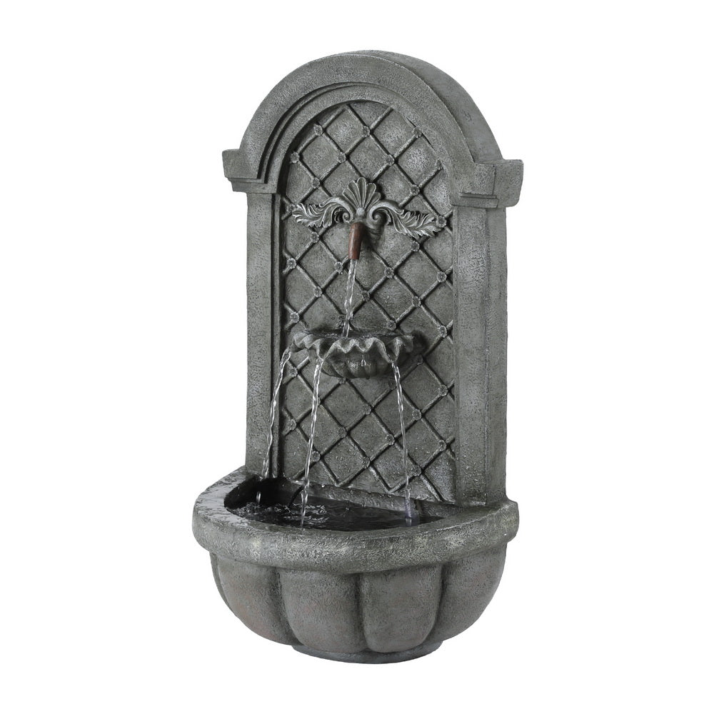 Gardeon Solar Fountain Water Feature Wall Mount Garden Fountains 80CM Grey 7