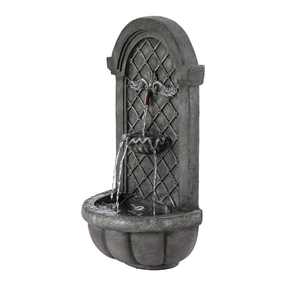 Gardeon Solar Fountain Water Feature Wall Mount Garden Fountains 80CM Grey 3