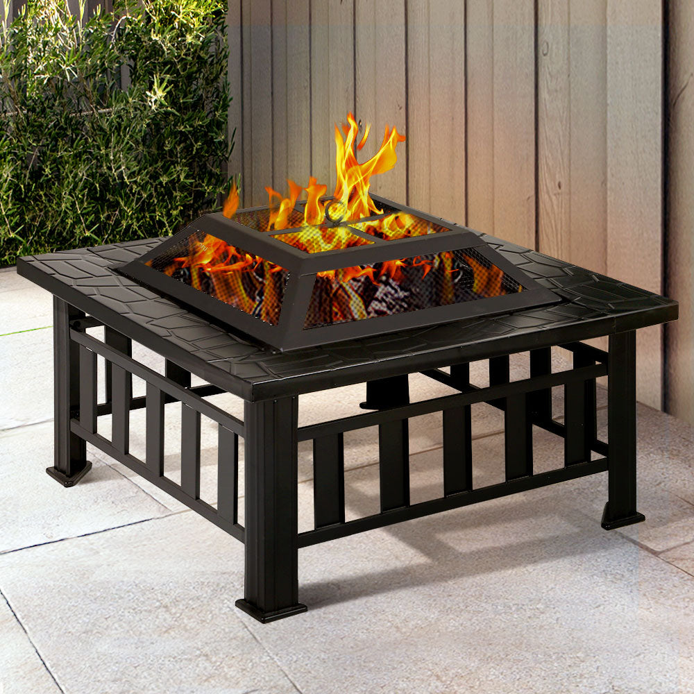 Grillz Fire Pit BBQ Grill 2-In-1 Table 8