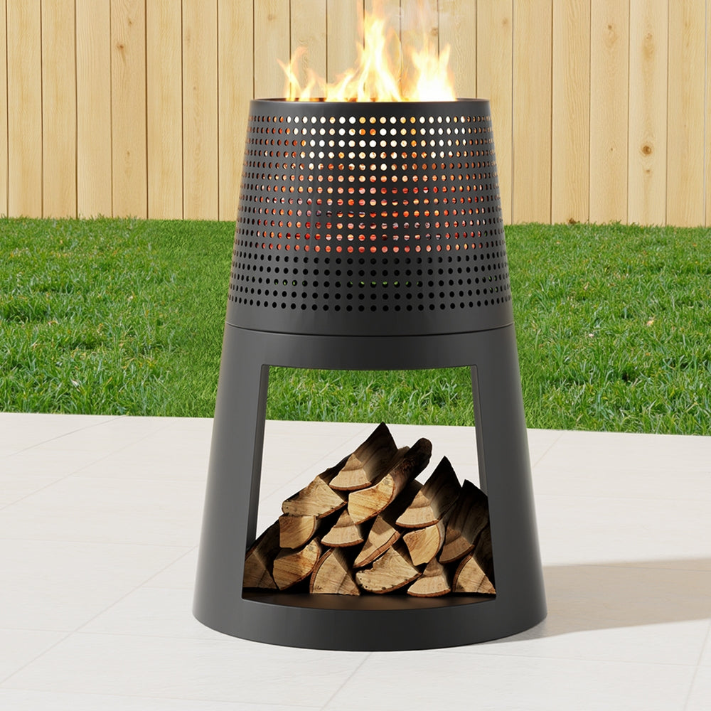 Grillz Fire Pit Deep Bowl Iron Outdoor Fireplace 7