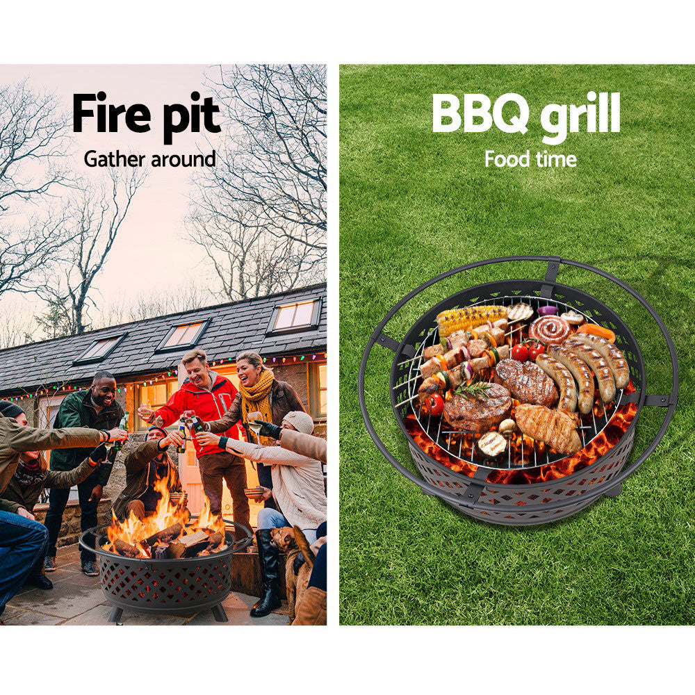 Grillz Fire Pit BBQ Grill 76cm 3