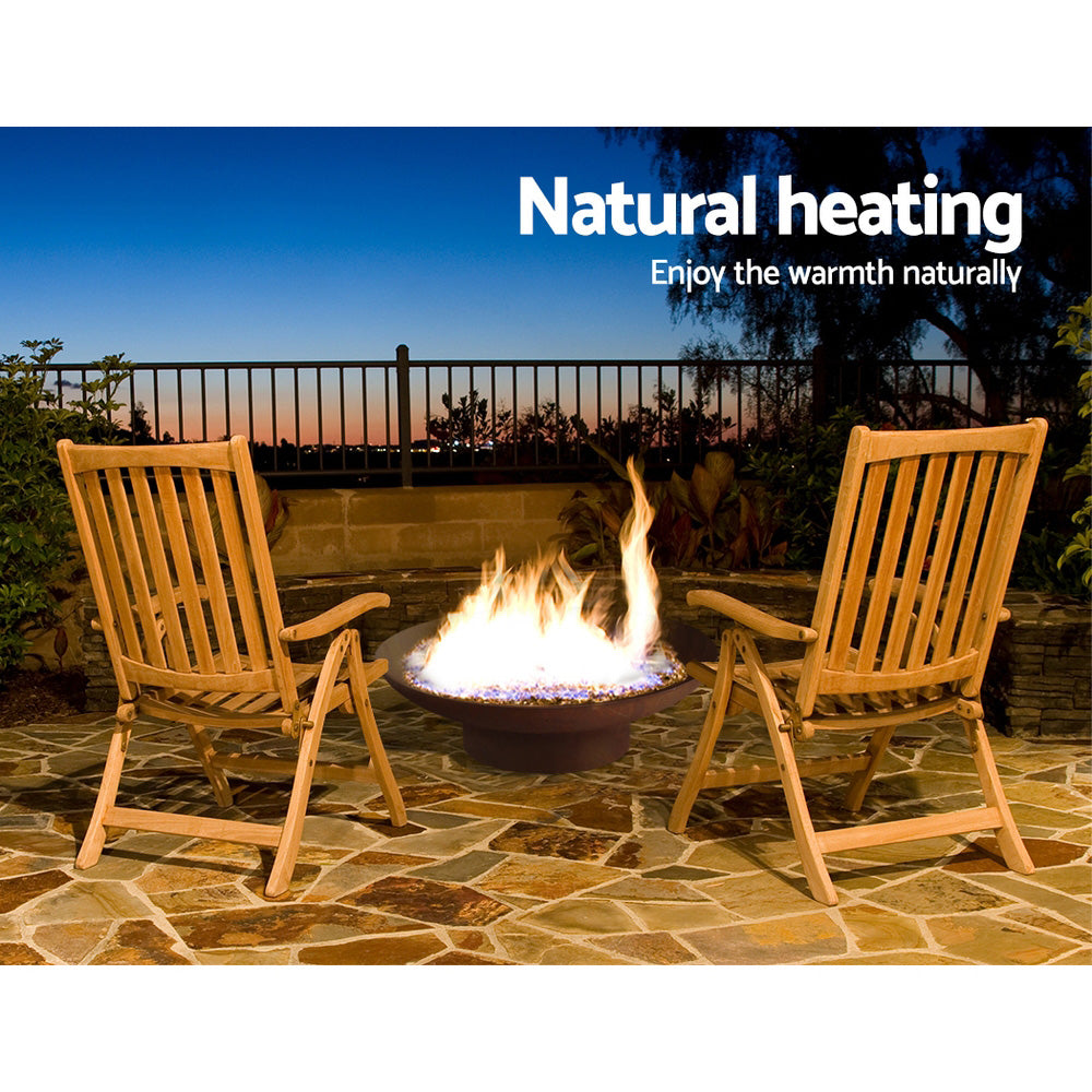 Grillz Fire Pit Bowl Cast Iron Rustic 70cm 5