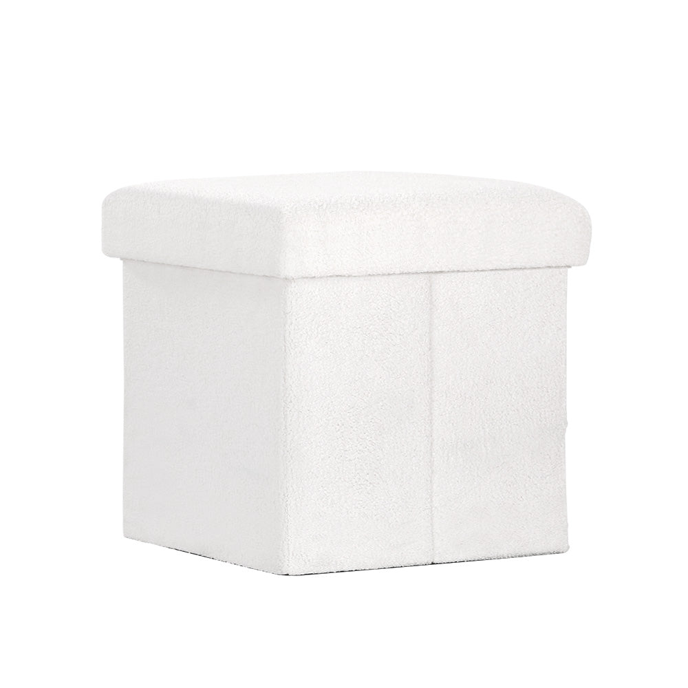 Artiss Ottoman Storage Foot Stool Vanity Square Teddy 7