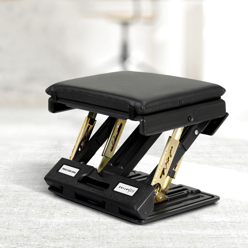 Artiss Foot Rest Stool Office Under Desk Fold Footrest Massage Cushion Pad Black 7